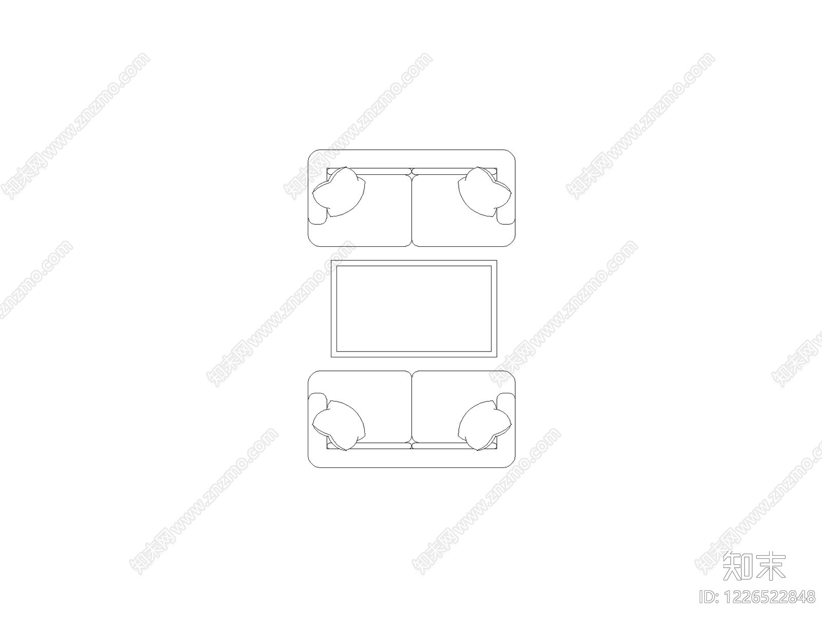 沙发cad施工图下载【ID:1226522848】