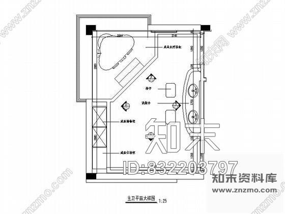 图块/节点主卫装修详图cad施工图下载【ID:832203797】