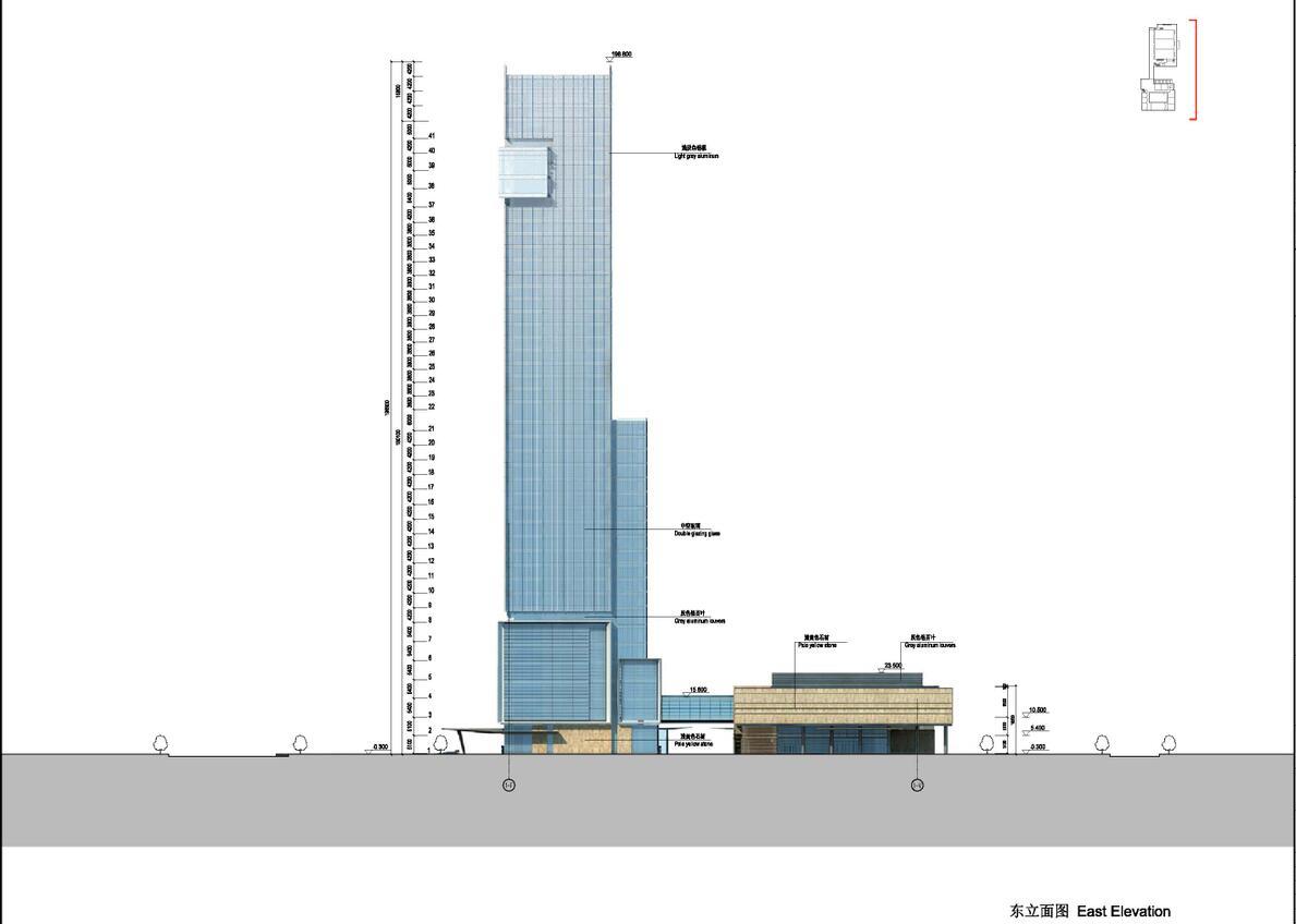 [中国]41层超高层企业办公楼建筑设计方案文本效果图及C...cad施工图下载【ID:149938190】