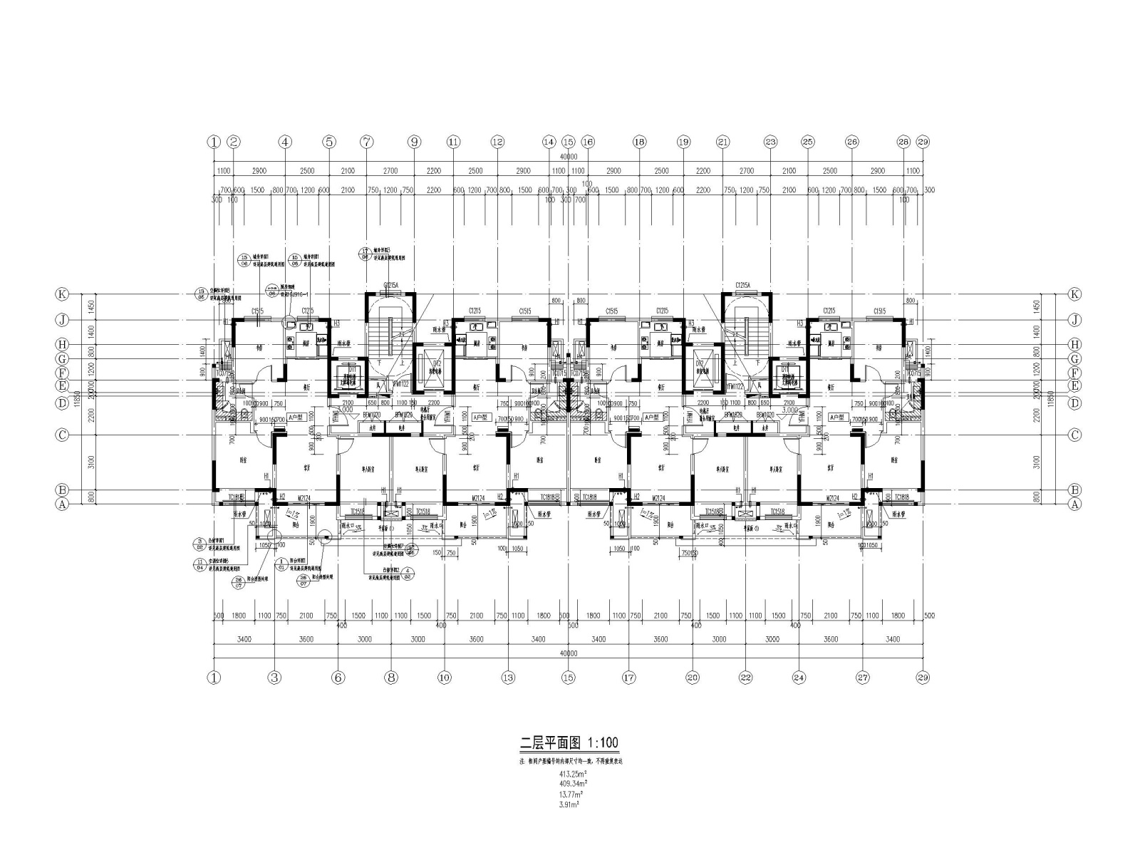 无锡某叠拼洋房+高层住宅全套施工图（CAD）施工图下载【ID:160730114】