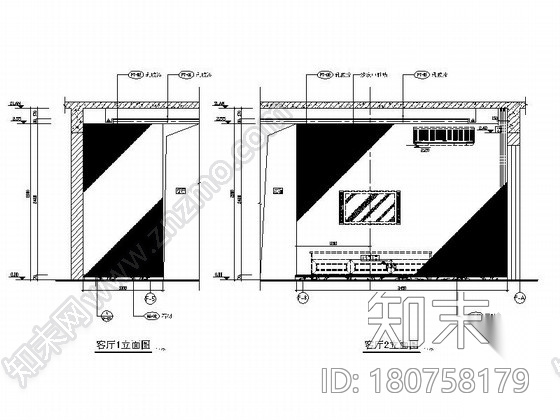 [佛山]某水景小区F1户型样板间室内装修图cad施工图下载【ID:180758179】