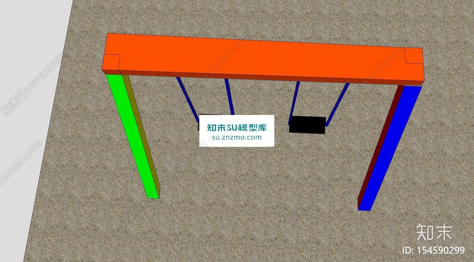 公园系列秋千设备SU模型下载【ID:154590299】