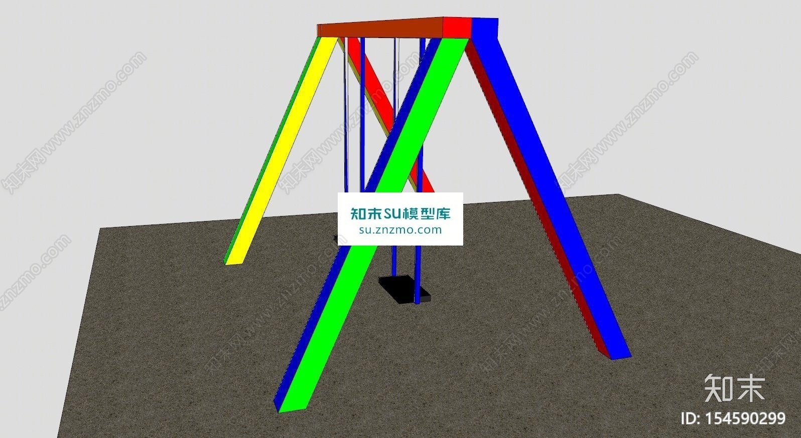 公园系列秋千设备SU模型下载【ID:154590299】