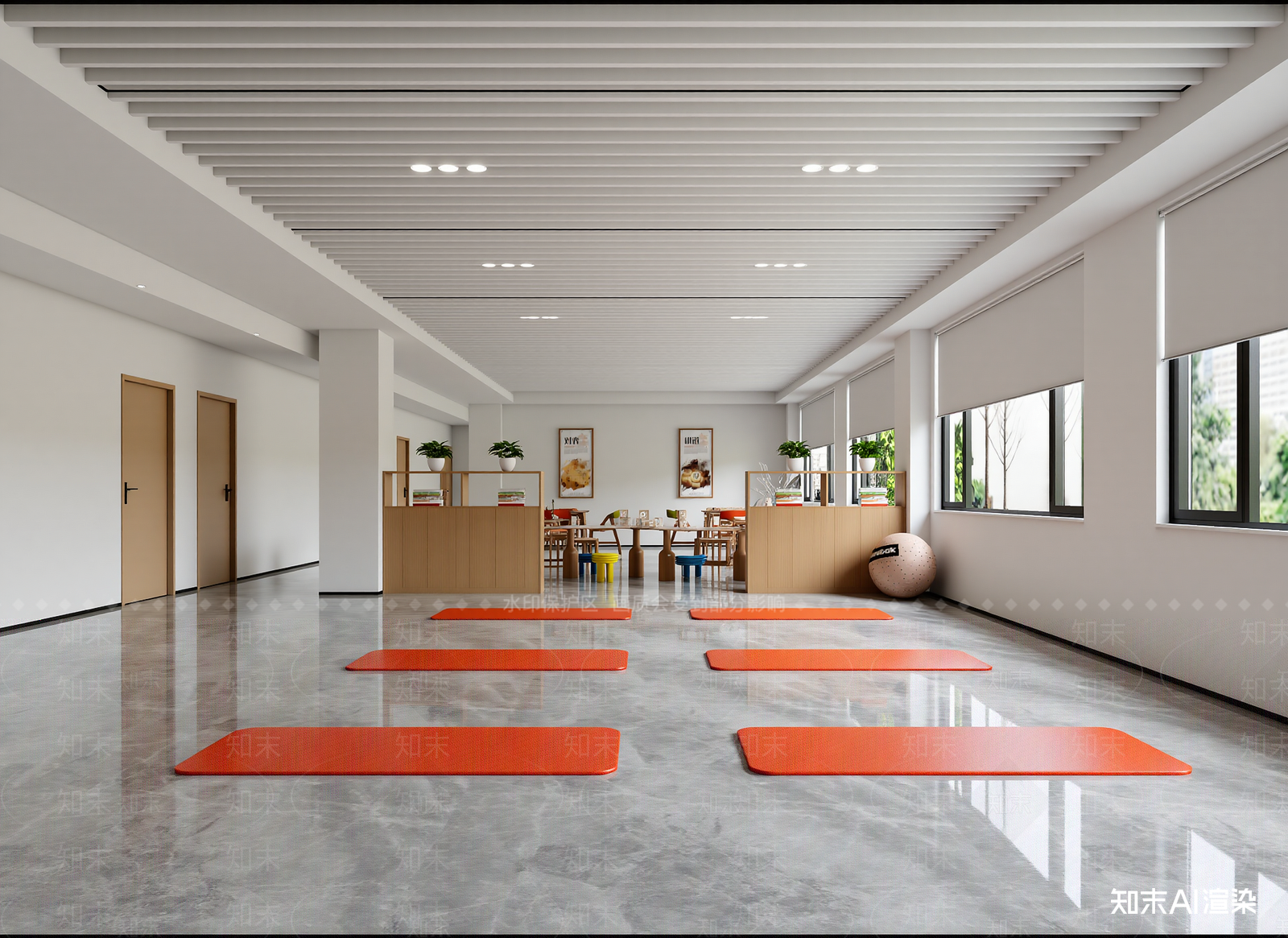 现代瑜伽室3D模型下载【ID:1215068566】
