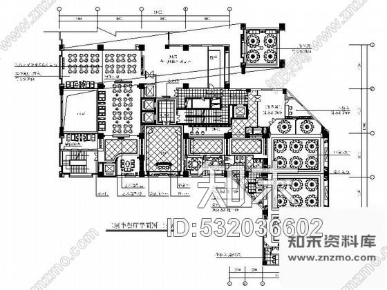 施工图广东豪华酒店中式餐厅装修施工图cad施工图下载【ID:532036602】