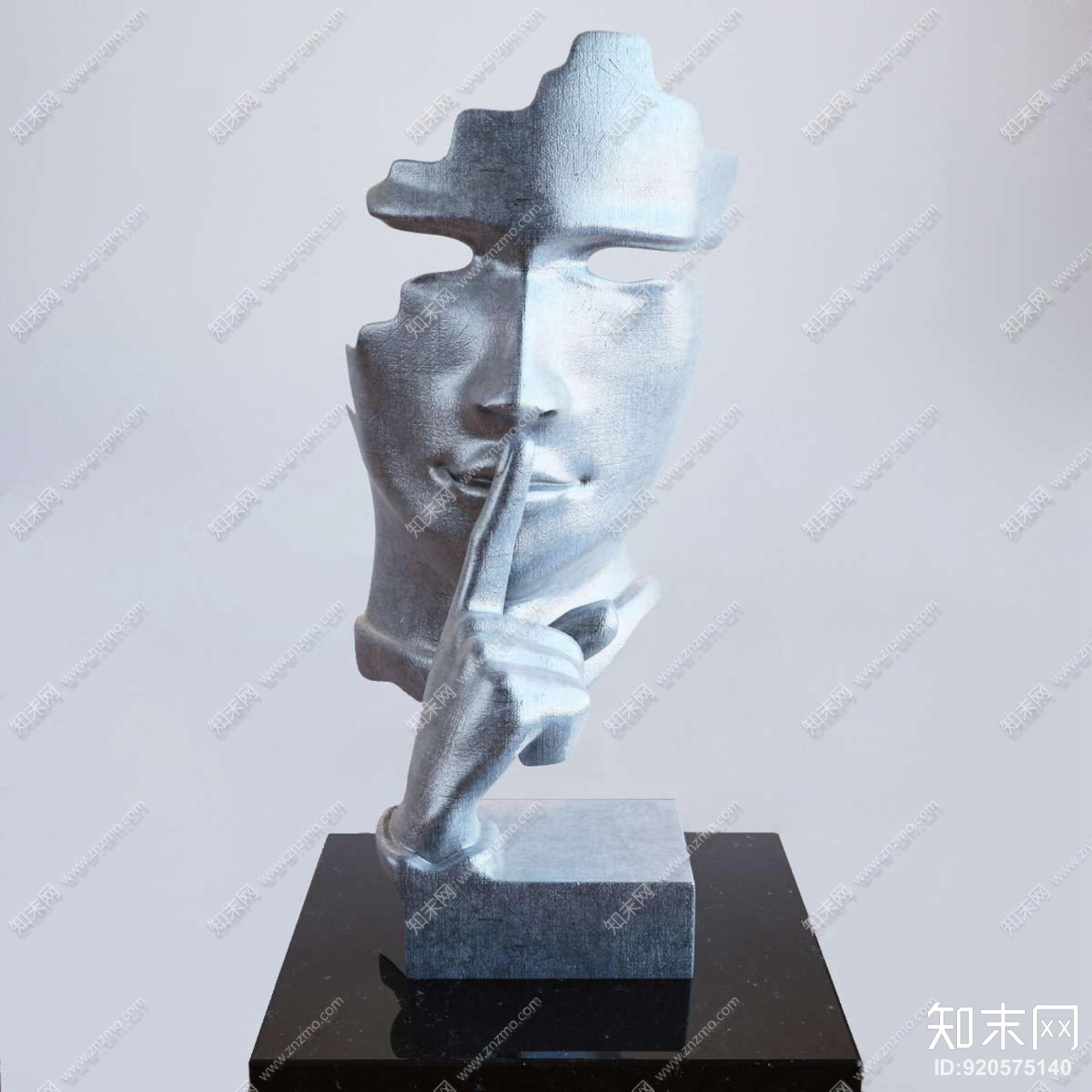 现代金属人物面具摆件3D模型下载【ID:920575140】