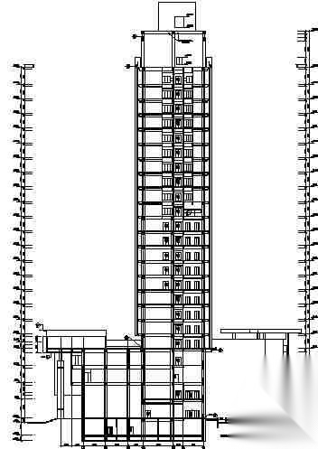 某二十四层大厦建筑施工图cad施工图下载【ID:151395190】