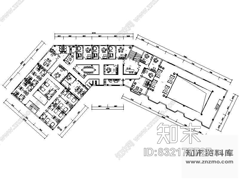 某办公楼平面图cad施工图下载【ID:832177727】