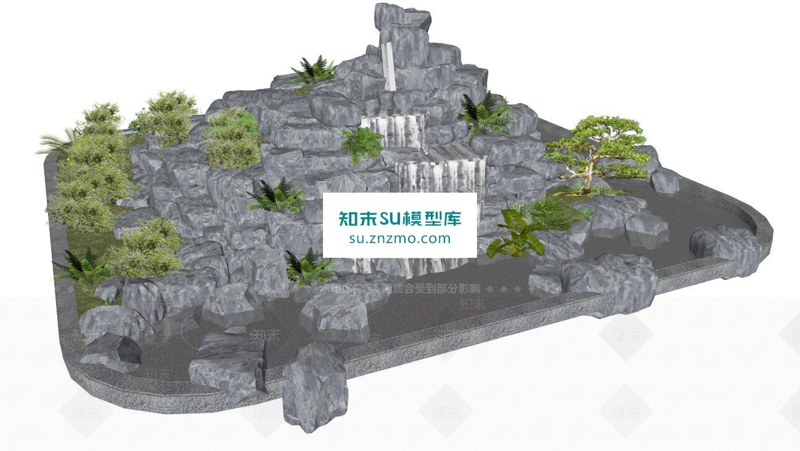 假山SU模型下载【ID:163191281】