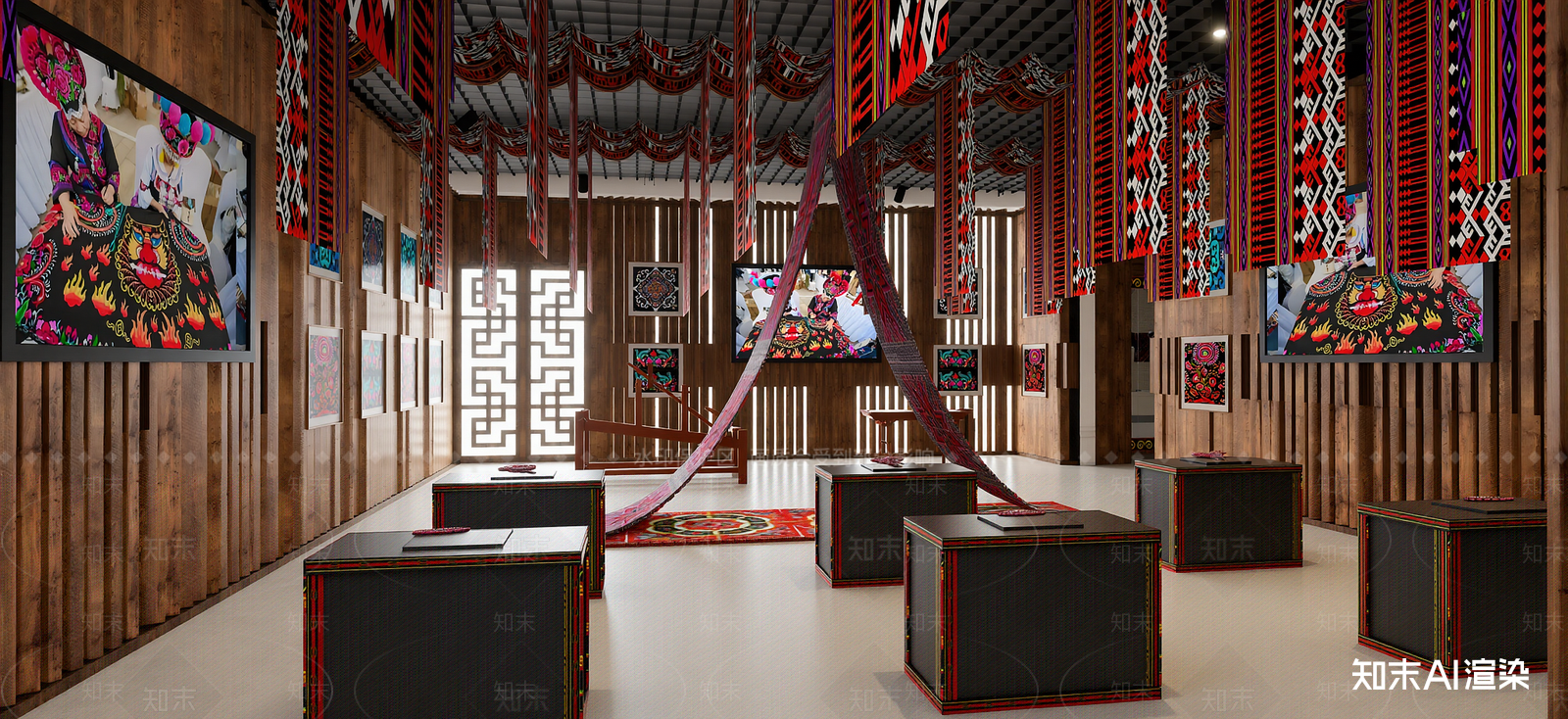 中式非遗展厅SU模型下载【ID:1222255798】
