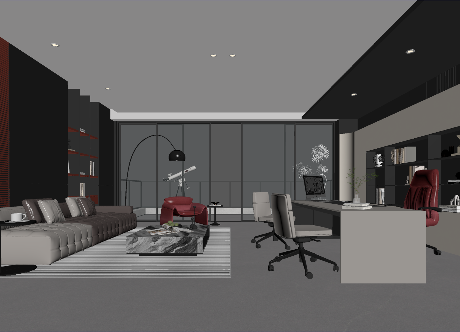 现代办公室3D模型下载【ID:1215063648】