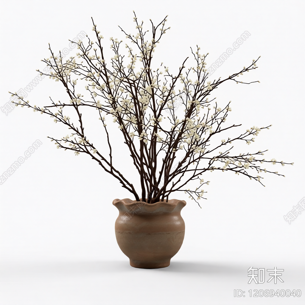 盆栽花卉装饰3D模型下载【ID:1206940040】