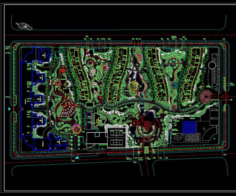 综合小区cad景观素材cad施工图下载【ID:149695112】