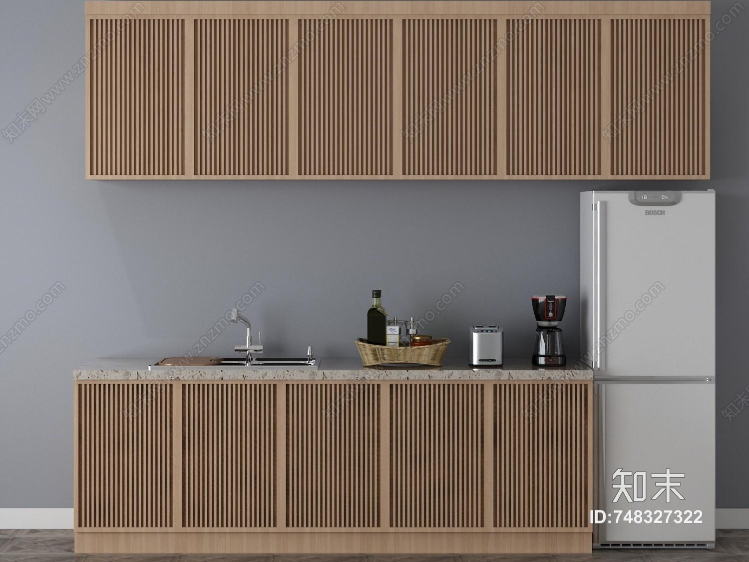 现代简约柜子3D模型下载【ID:748327322】