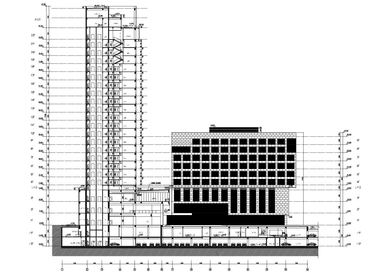 [上海]漕河泾开发区新建办公酒店综合体图纸cad施工图下载【ID:160721109】