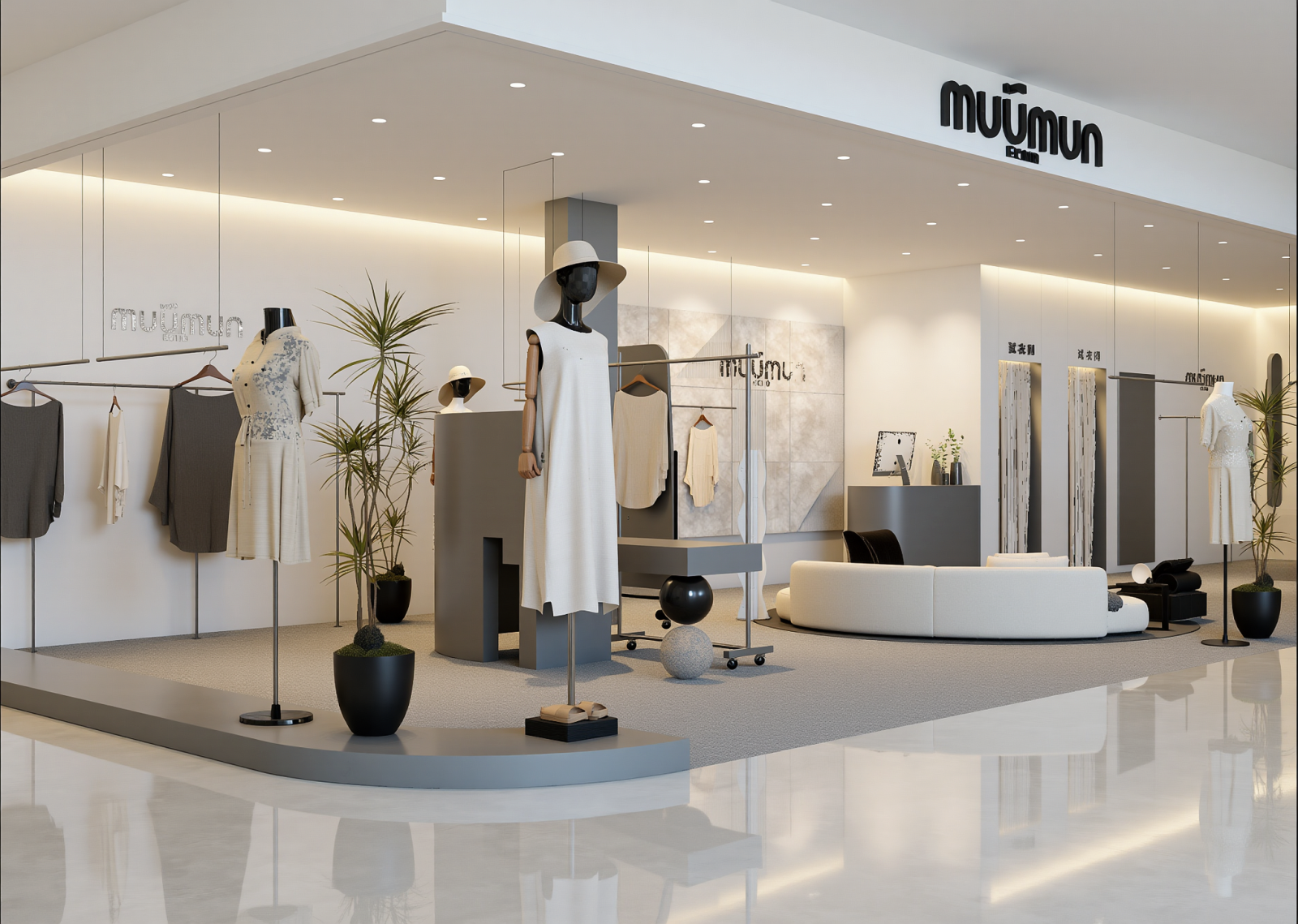 现代服装展厅3D模型下载【ID:1215084959】