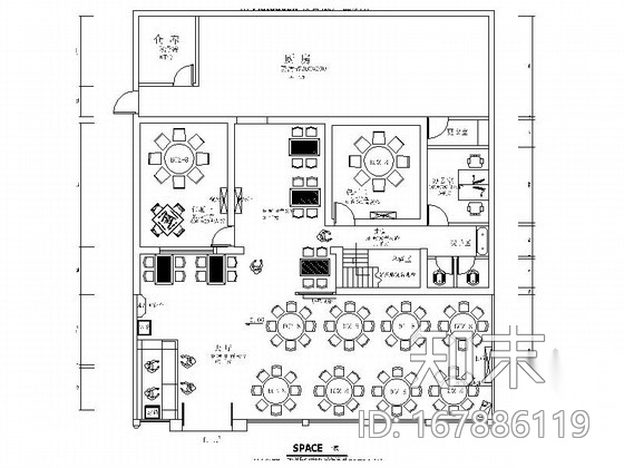 [长沙]某风味餐馆室内装修施工图施工图下载【ID:167886119】