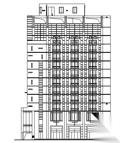 某十四层办公楼建筑施工图cad施工图下载【ID:151402150】