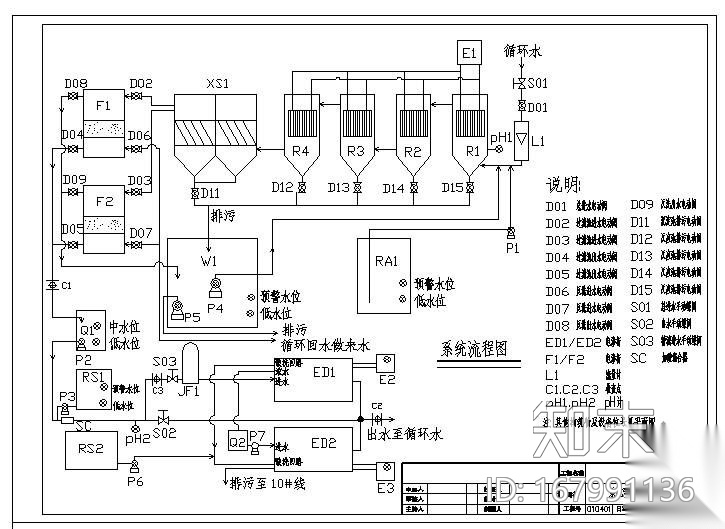 某厂循环水零排放水处理工程流程图施工图下载【ID:167991136】