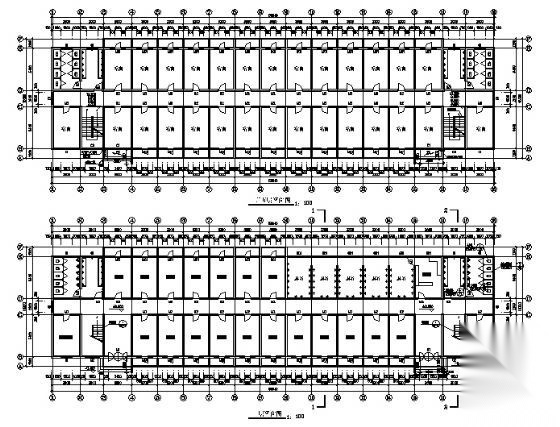 公司宿舍楼建筑施工图cad施工图下载【ID:149852187】