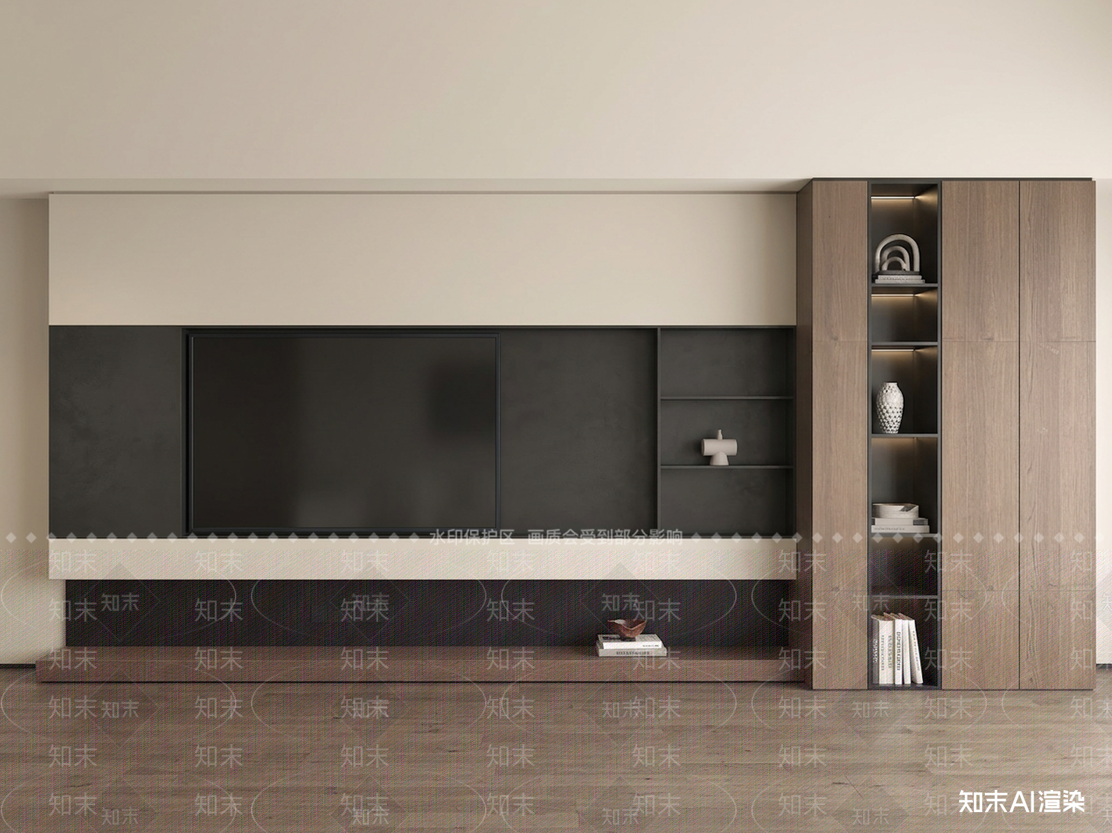 现代家居客厅3D模型渲染效果图