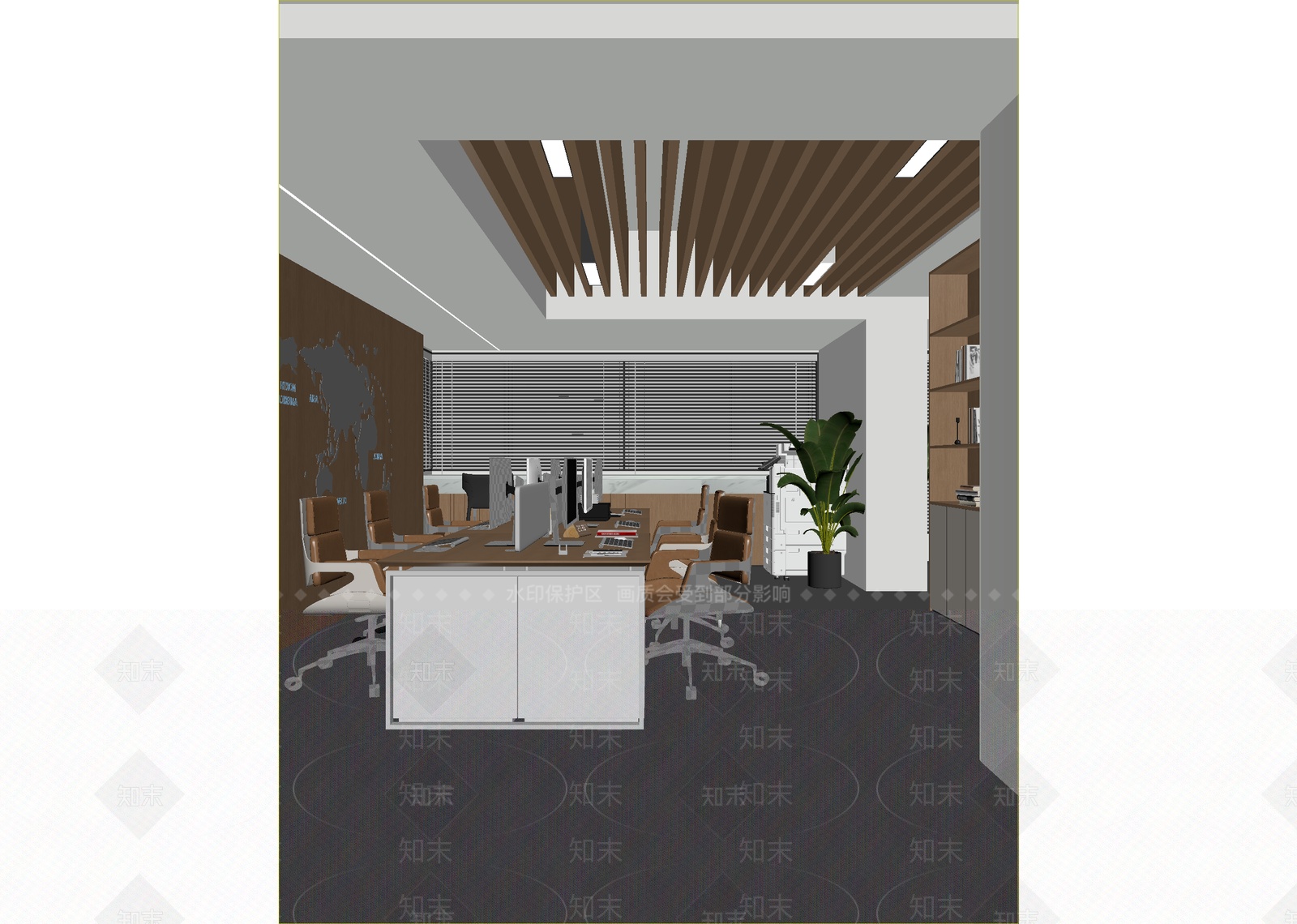 现代办公区3D模型下载【ID:1215193314】