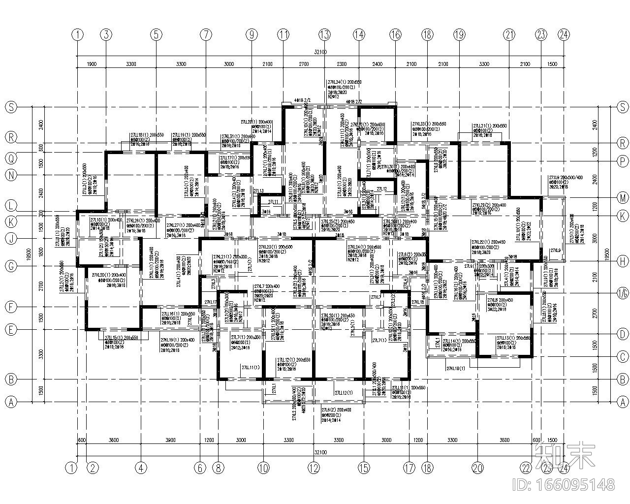 28层高层住宅cad施工图下载【ID:166095148】