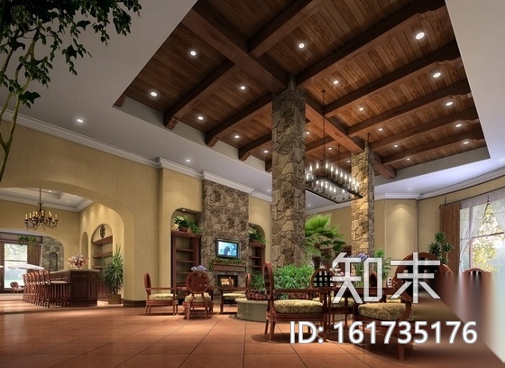 [大连]西班牙风情售楼处室内装修图（含效果）cad施工图下载【ID:161735176】