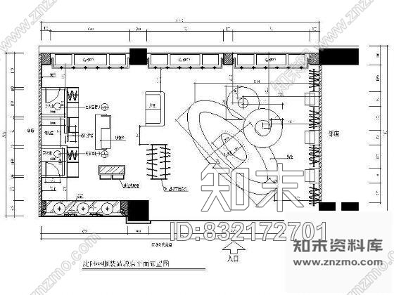 服装店平面设计图施工图下载【ID:832172701】