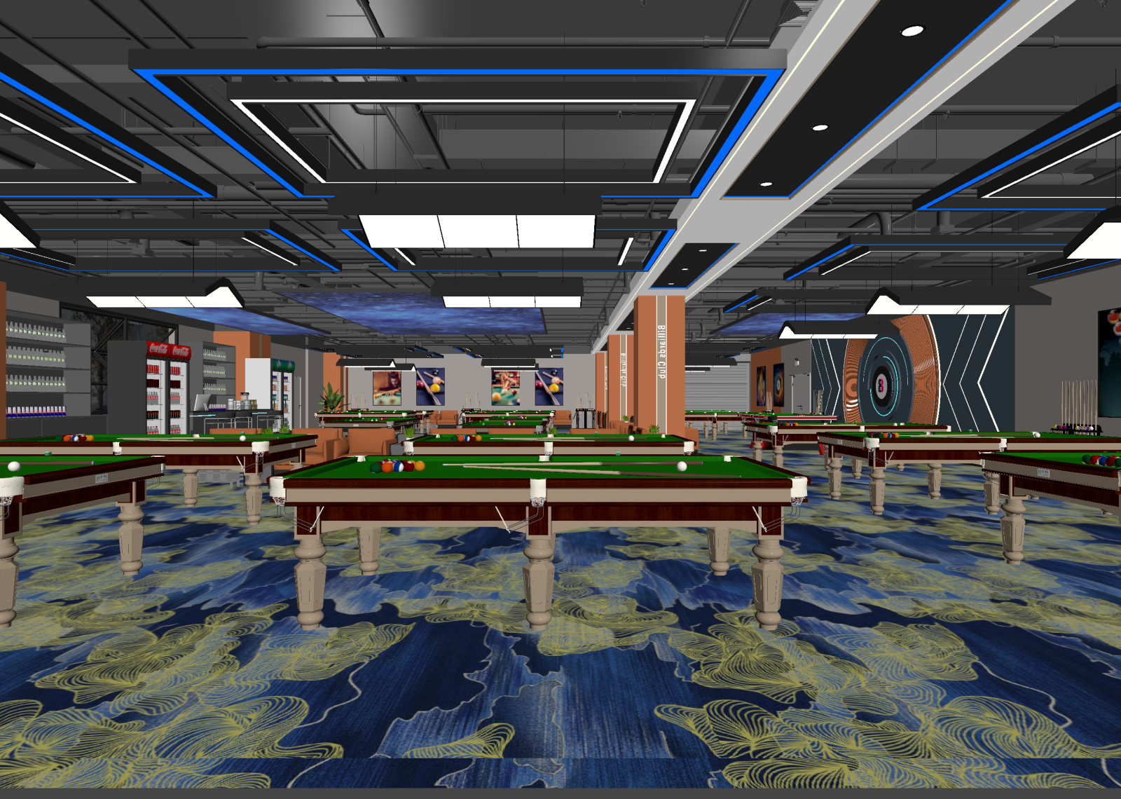 现代台球室3D模型下载【ID:1214701703】
