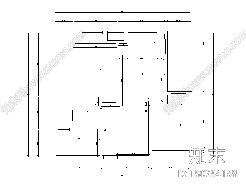 [江苏]流年—盛世孔雀城C户型样板房设计施工图cad施工图下载【ID:180754138】