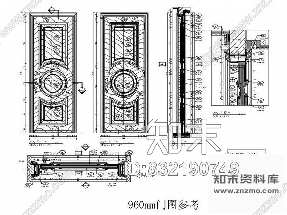 图块/节点主卧室房门详图cad施工图下载【ID:832190749】