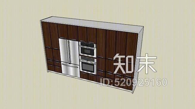 现代厨房墙单元IISU模型下载【ID:520925160】