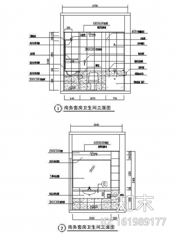 某酒店商务套房装修图cad施工图下载【ID:161989177】