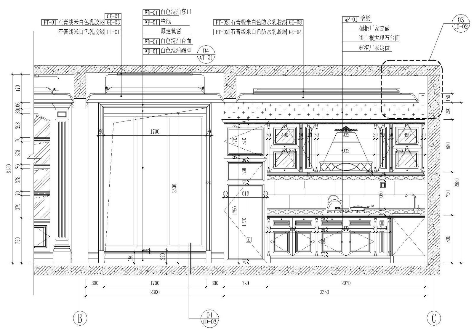 [成都]法式三层联排别墅样板间施工图+效果cad施工图下载【ID:160017147】