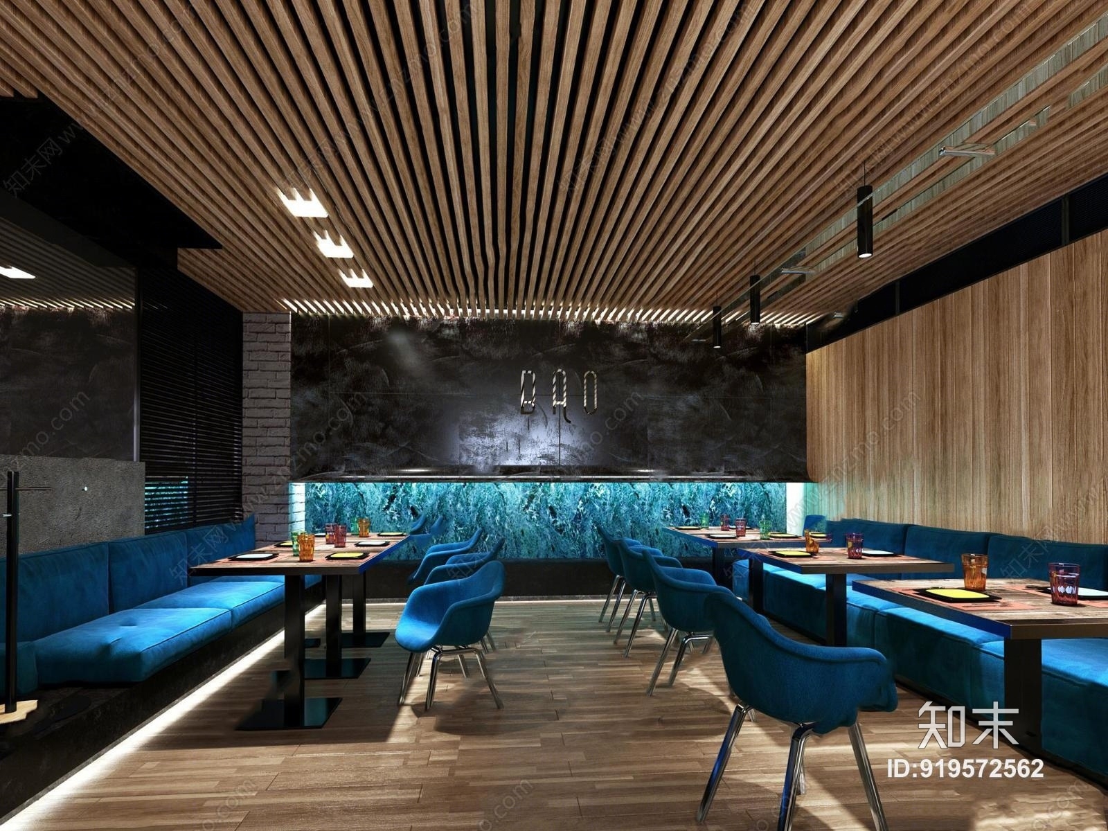 现代休闲餐厅3D模型下载【ID:919572562】