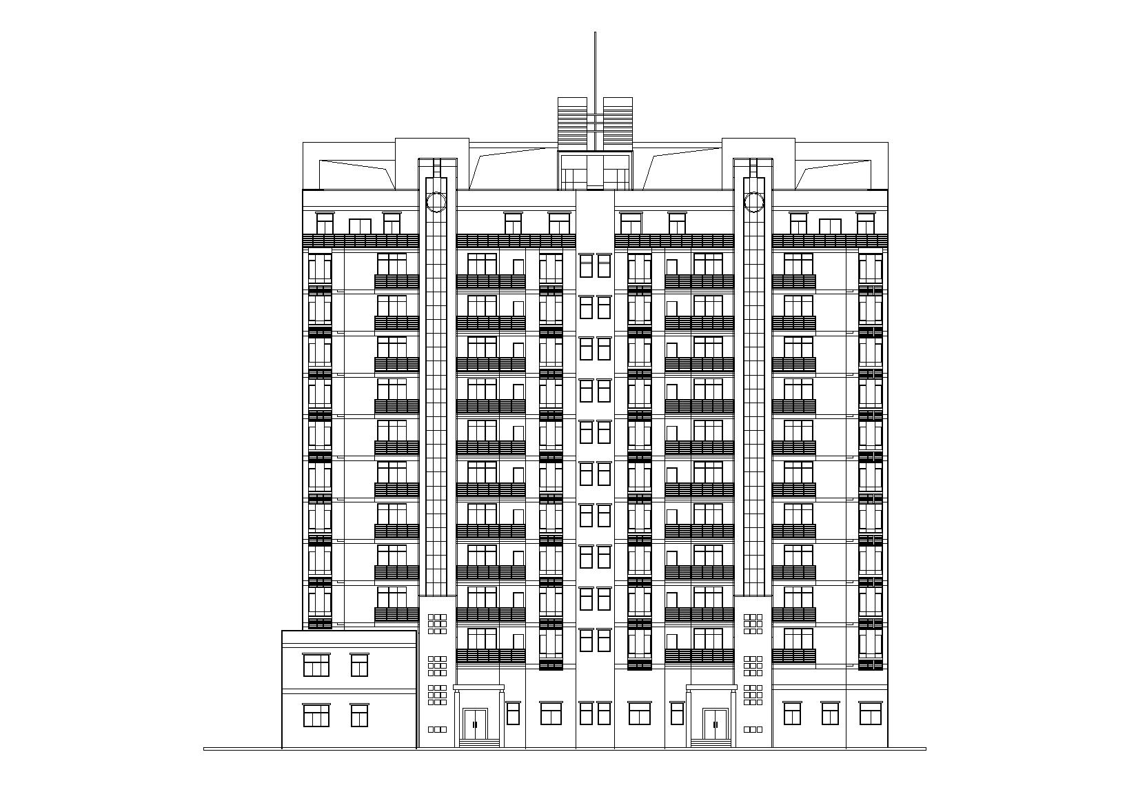 [湖北]武汉阳城景园小区小高层住宅楼建筑施工图cad施工图下载【ID:167042114】