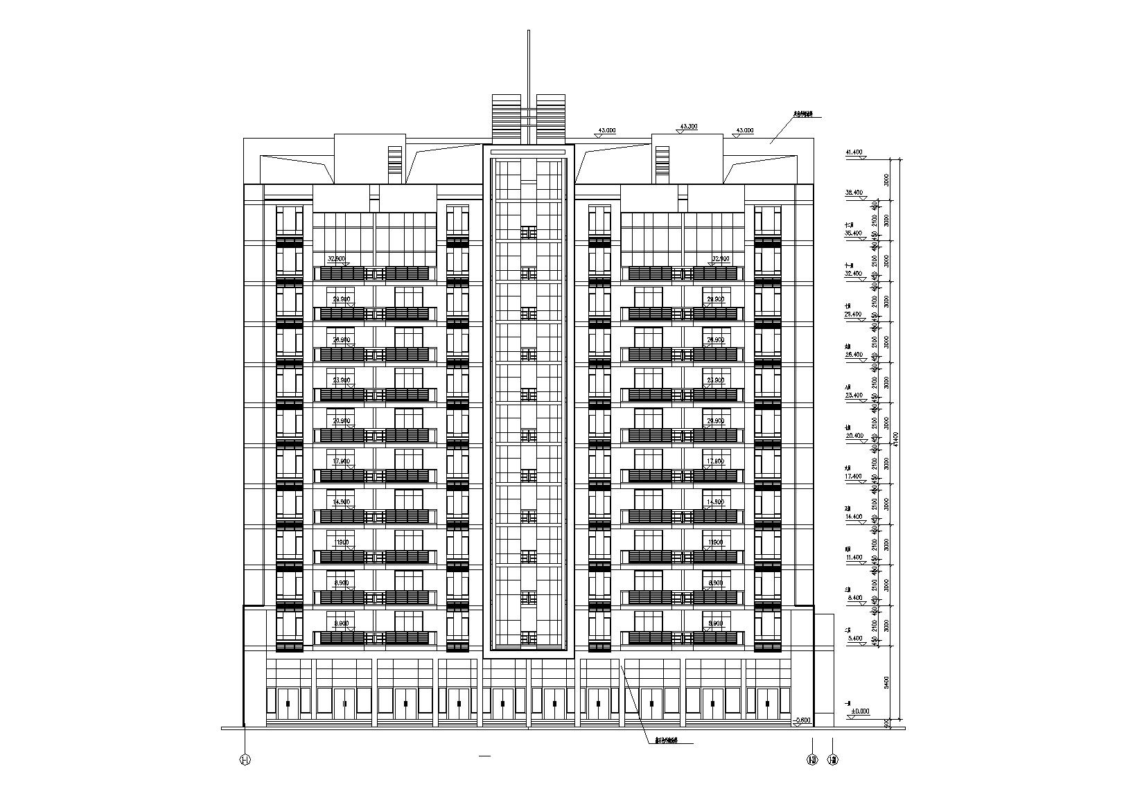 [湖北]武汉阳城景园小区小高层住宅楼建筑施工图cad施工图下载【ID:167042114】