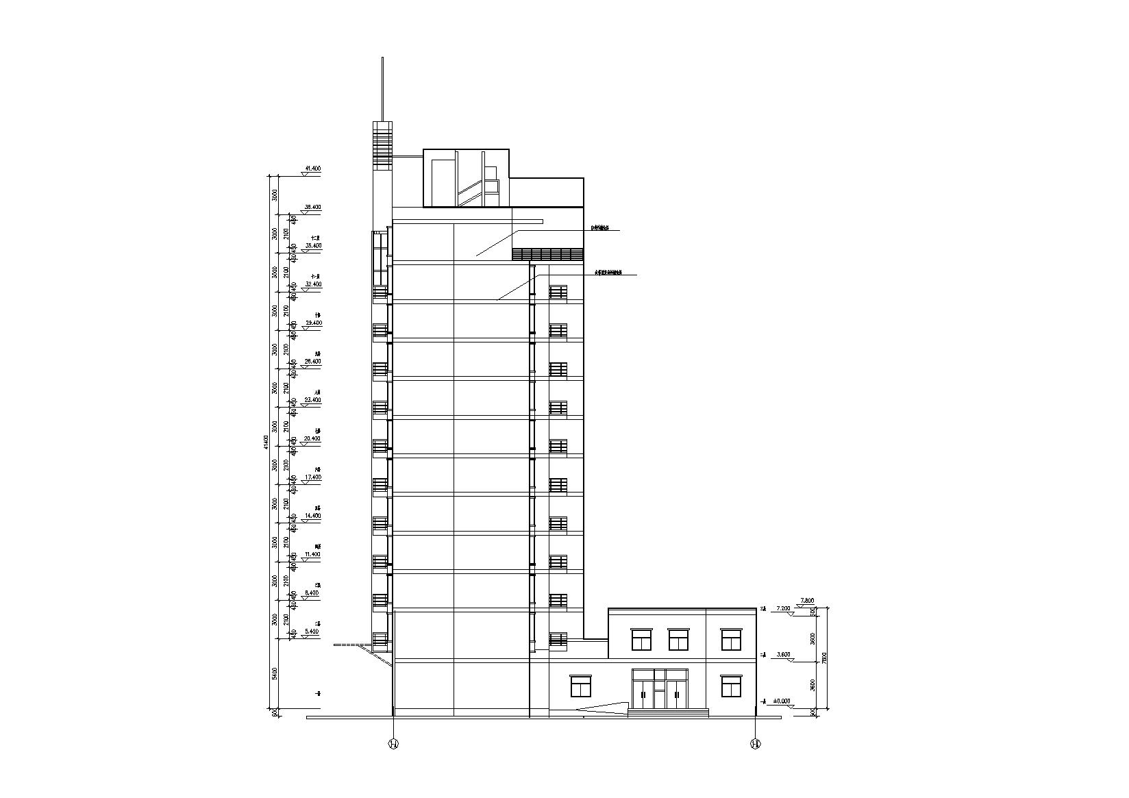 [湖北]武汉阳城景园小区小高层住宅楼建筑施工图cad施工图下载【ID:167042114】