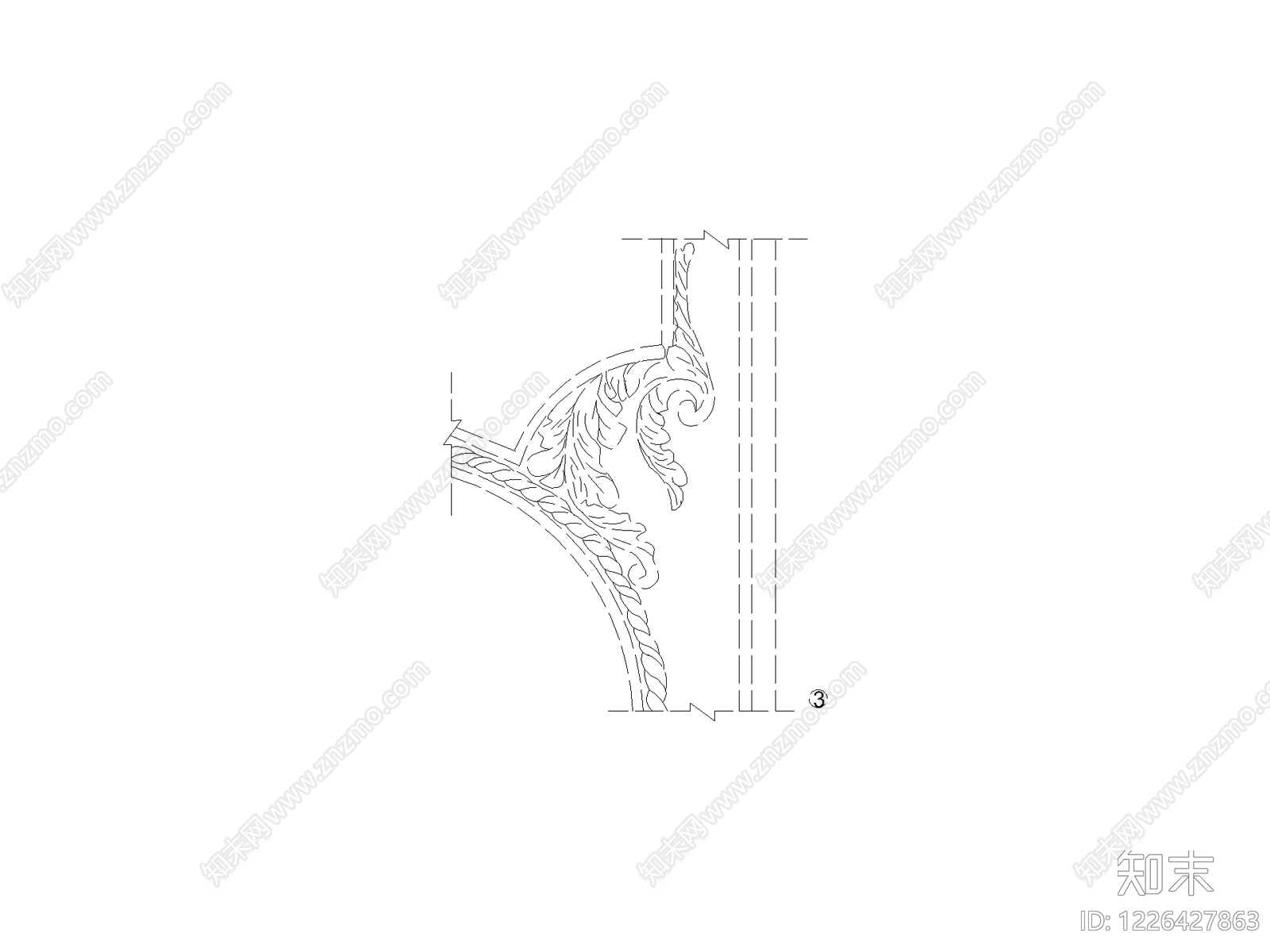 檐口装饰构件cad施工图下载【ID:1226427863】