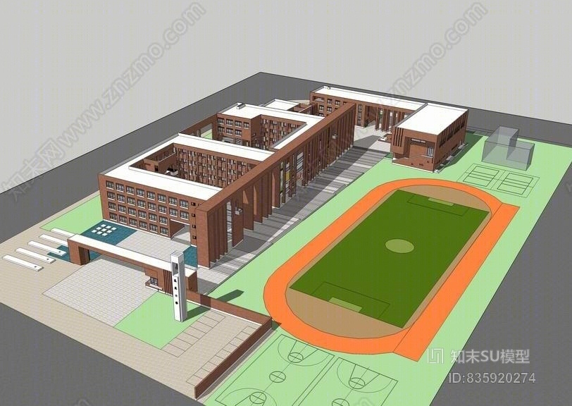 红砖小学SU模型下载【ID:835920274】
