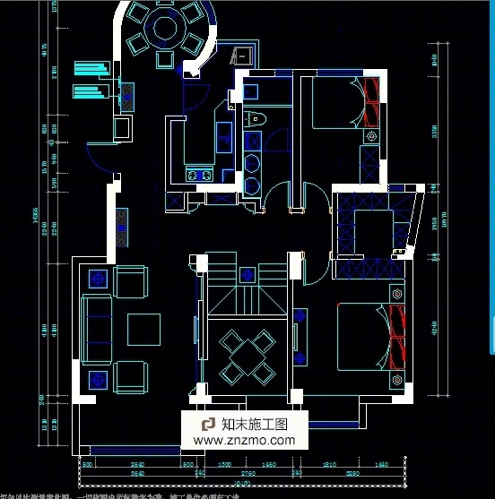 东易日盛大户型图，超详细cad施工图下载【ID:56889757】