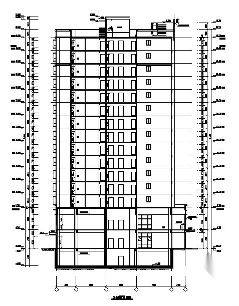 某十五层商住楼建筑设计图cad施工图下载【ID:167625186】