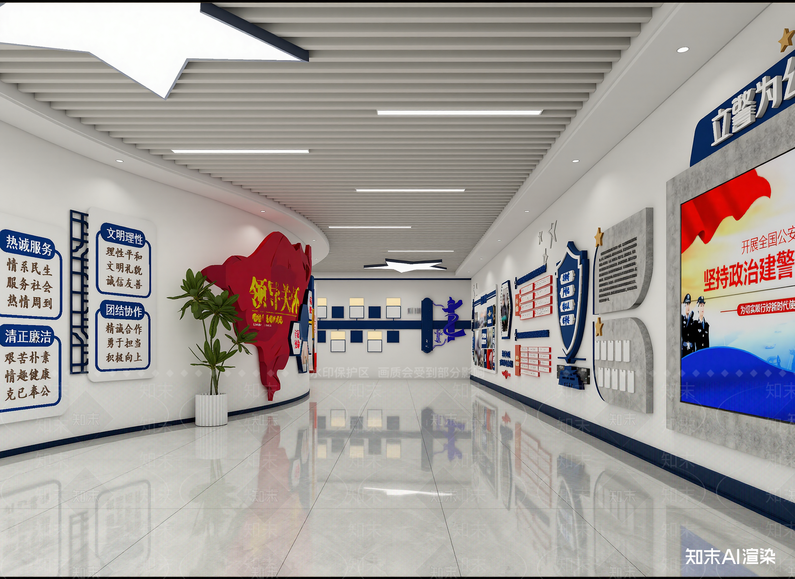 现代党建展厅3D模型下载【ID:1215012538】