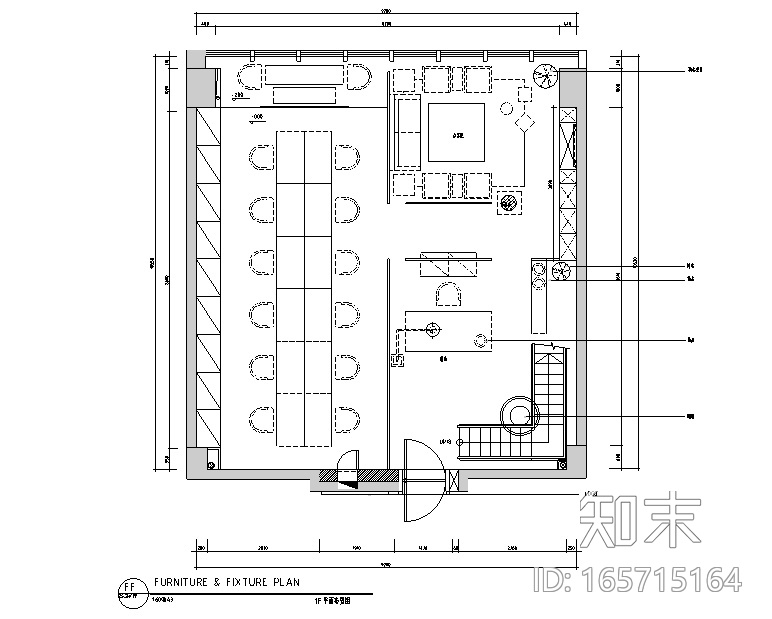 [新疆]300㎡东方极简中式风办公空间设计施工图（附效...施工图下载【ID:165715164】