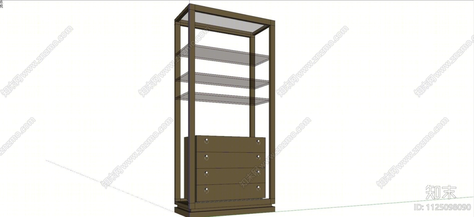 现代实木装饰柜免费SU模型下载【ID:1125098090】