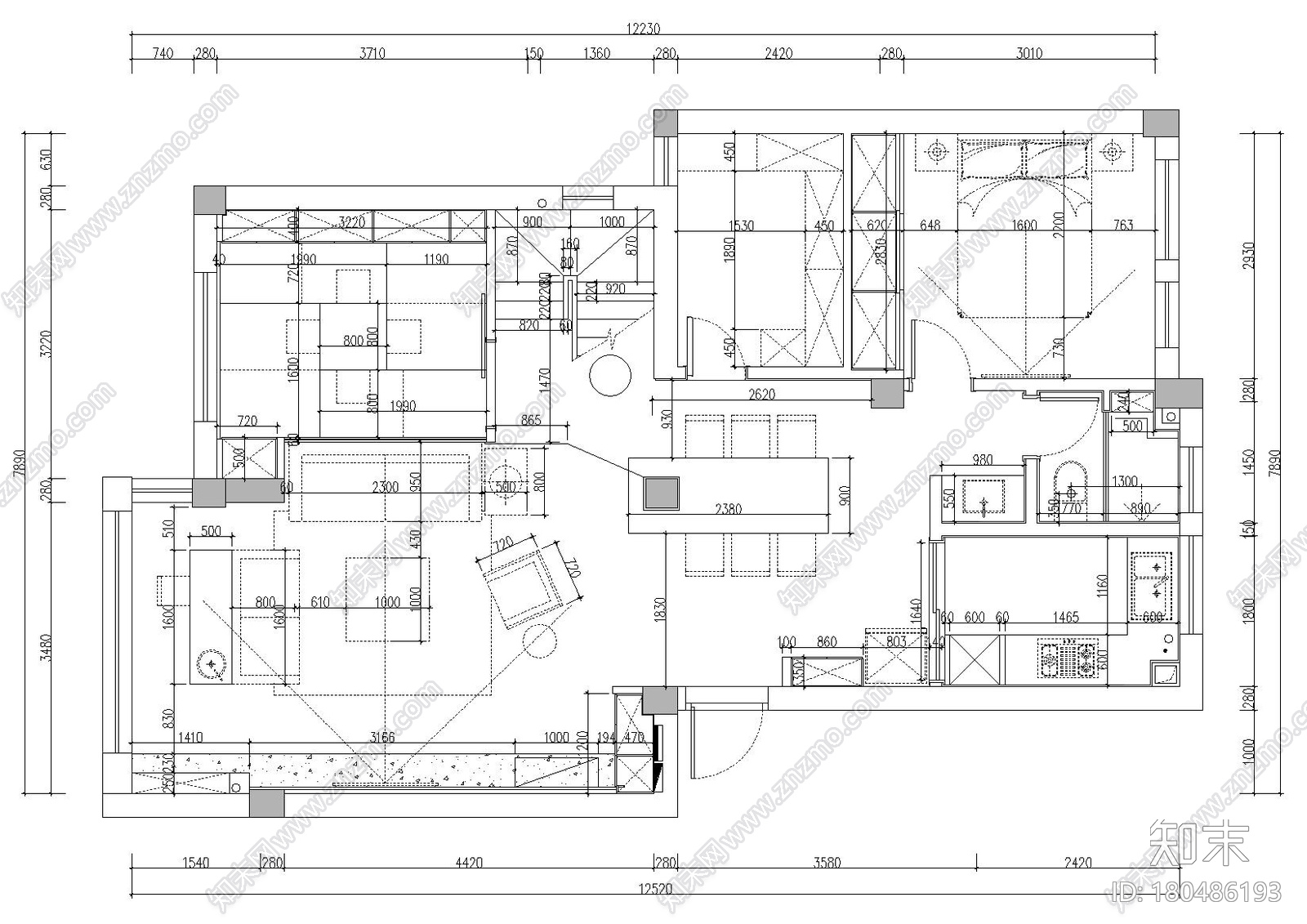 [杭州]江南名楼样板间装饰施工图+实景拍摄cad施工图下载【ID:180486193】