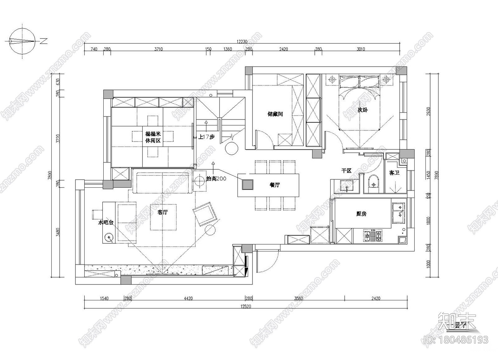 [杭州]江南名楼样板间装饰施工图+实景拍摄cad施工图下载【ID:180486193】