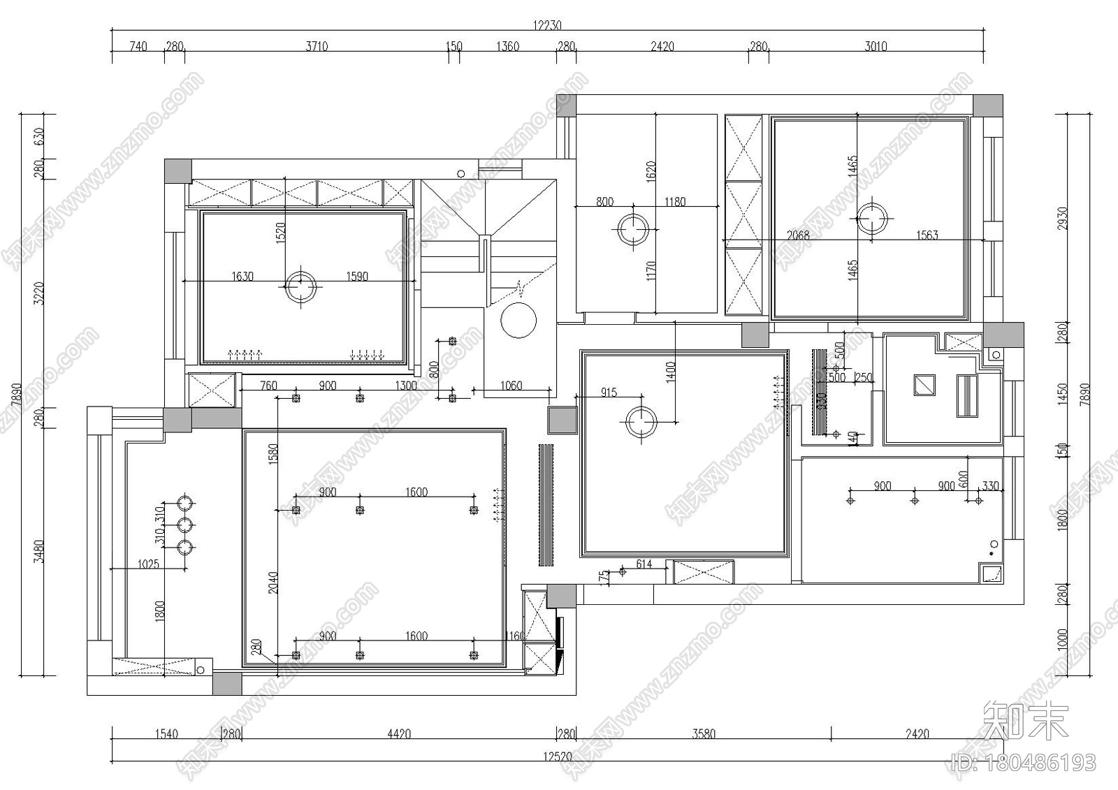 [杭州]江南名楼样板间装饰施工图+实景拍摄cad施工图下载【ID:180486193】