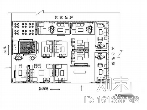 [广东]韩国家具展厅室内装修施工图施工图下载【ID:161688142】